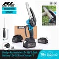 Pikkukuva 2 / 2: Sähkösaha, 6 tuuman ohjauspituus, 3000W teho, 4800RPM nopeus,2Akku 3.0A, EU