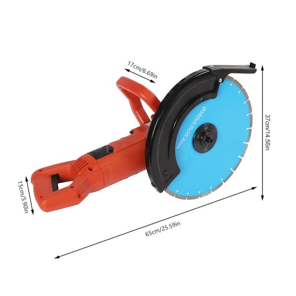Elektrisk Betongsåg, 3000W Ren Kopparmotor, 35 cm Bladdiameter, 13,5 cm Skärdjup