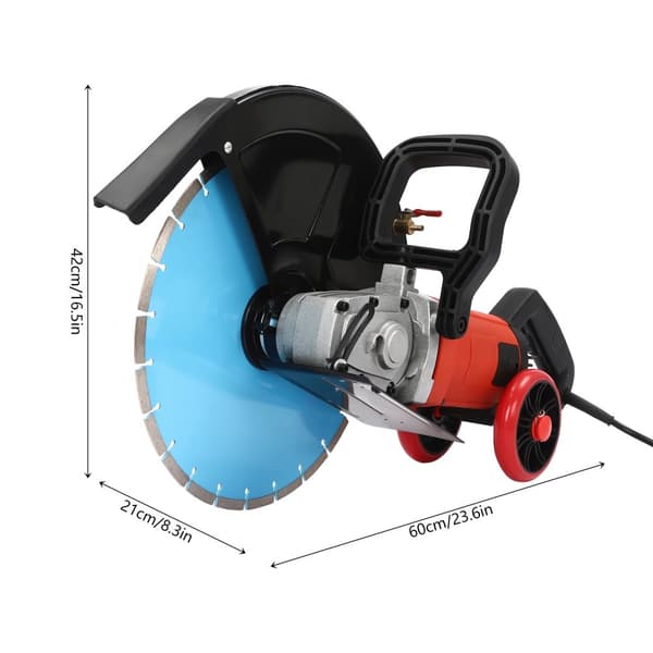 Elektrisk Betongsåg, 4000W Effekt, 3000 RPM Hastighet,EU-plugg, Blå