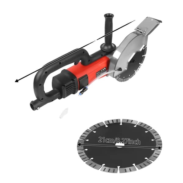Elektrisk Betongsåg, 2700W Effekt, 7000RPM Hastighet, 68mm Skärdjup,Röd, EU