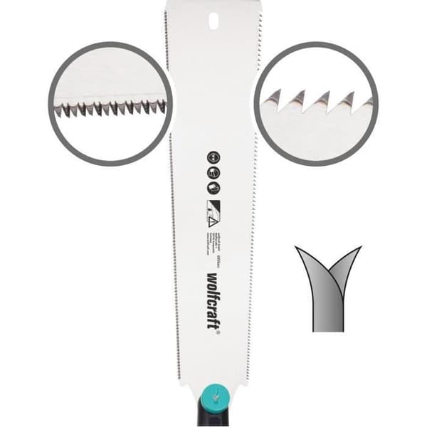 Japansk Såg - wolfcraft - 6955000 - Blad 330 mm - För Trä och Plast - Dubbel Tandning