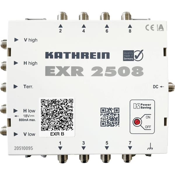 Kathrein EXR 2508 SAT multiswitch Input (SAT): 5 (4 satellit / 1 markbunden) Abonnenter: 8
