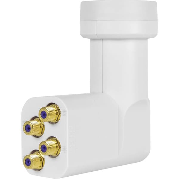 MegaSat HD-Profi Quattro-LNB Matning: 40 mm förgylld anslutning, Väderskydd Vit