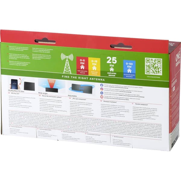 One For All SV 9430-5G Passiv DVB-T/T2-antenn Inomhus Svart
