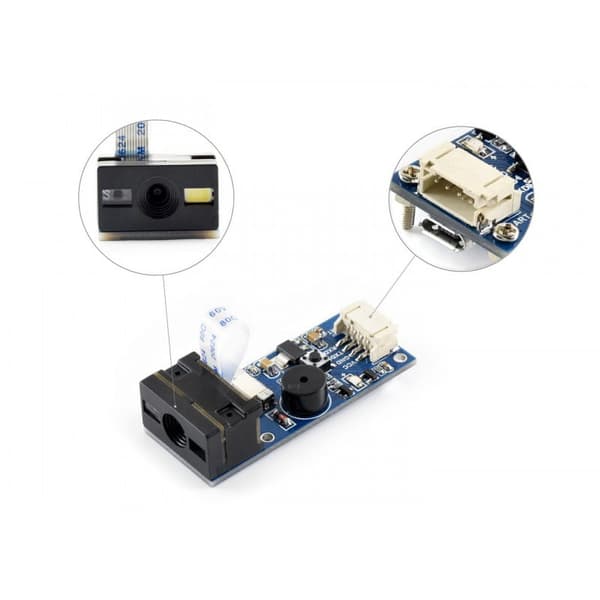 Viivakoodinlukija 1D/2D QR-koodi UART USB-lähtö