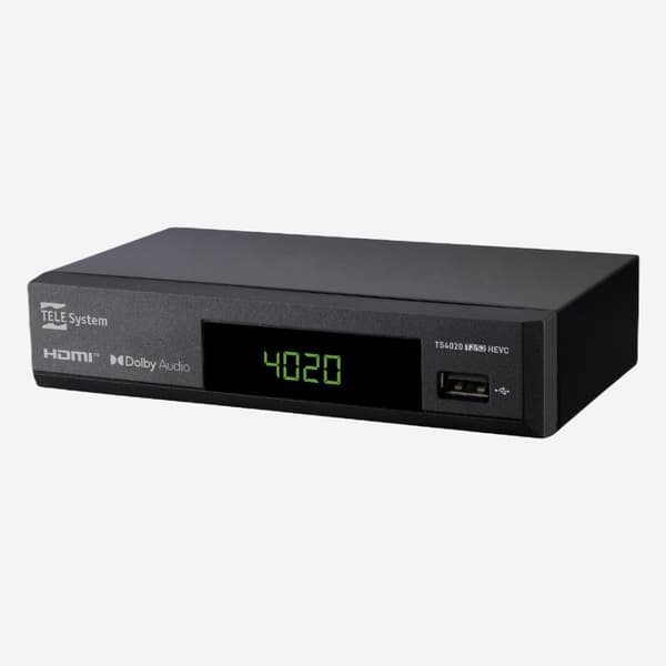 Digital HD TV-mottagare för satellit och marknätet-Telesystem TS4020 T2/S2 HEVC