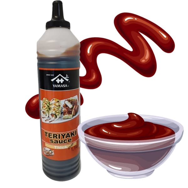 Yamasa TERIYAKI-SÅS 1,1 KG. MEN 1L tjock sås till sushisnacks