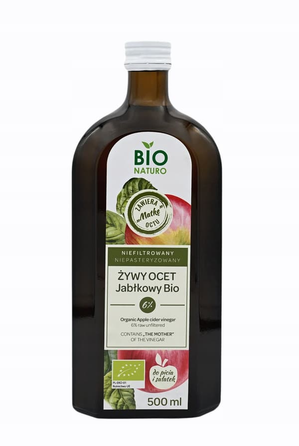 Äppelcidervinäger i brun flaska 500 ml POLBIOECO BIONATURO Apotek