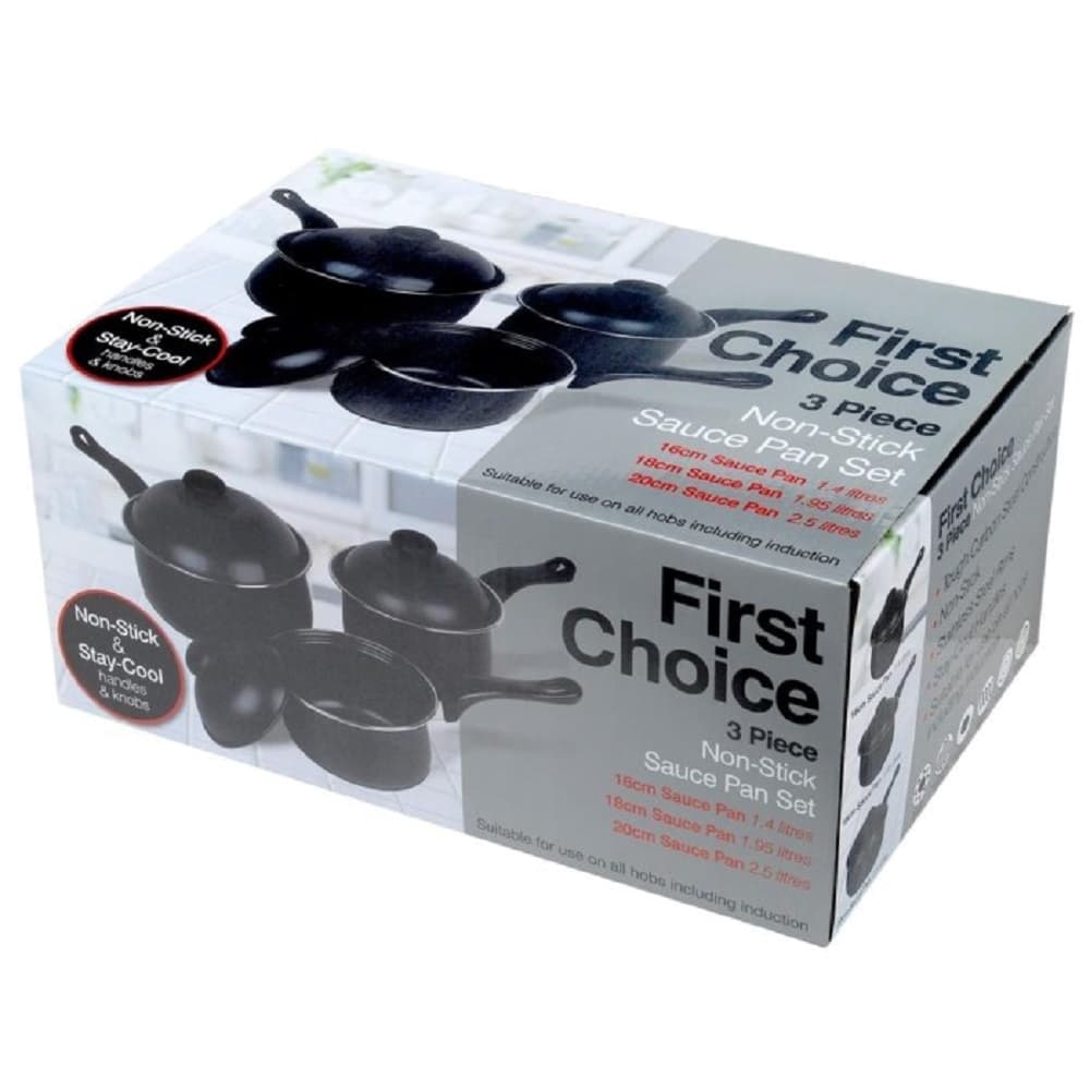 Pendeford First Choice Non-Stick Sauce Pan Set (3 Piece)