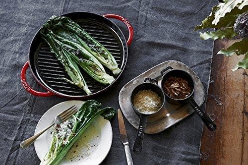STAUB rund gjutjärnsgrillpanna med två handtag 40509-522-0 - grafit 26 cm