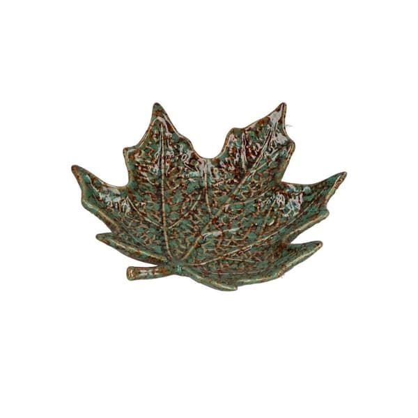Set med 2 Sfogliami lönnlövsfat - Grön, 15 cm
