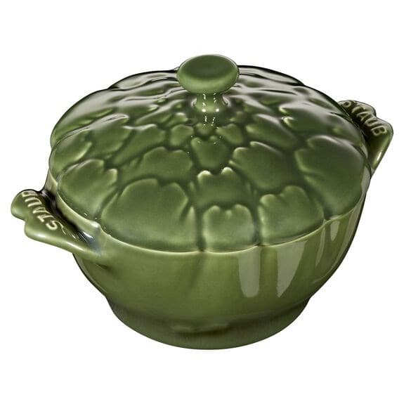 Mini Cocotte keraaminen pyöreä artisokka-astia - vihreä, 470 ml