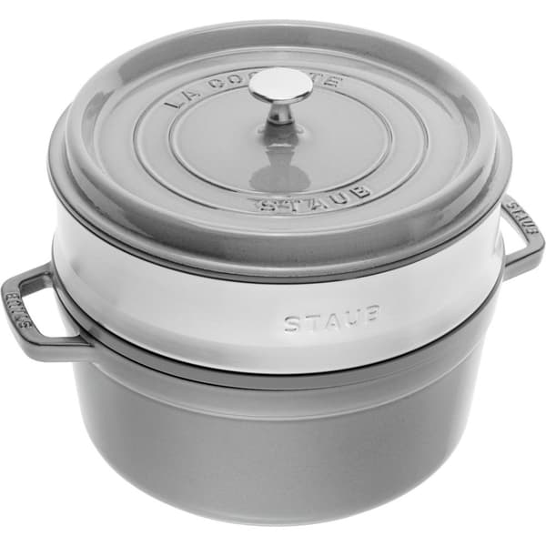 Rund støbejernsgryde med Staub-indsats - 3,8 liter, Grafit