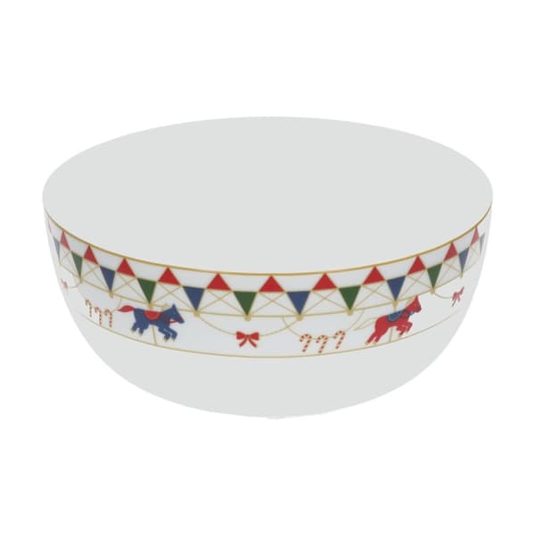 Julekarrusel Rund Salatskål - 25 cm