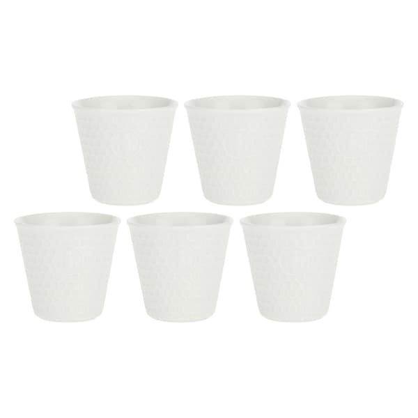 Sæt med 6 Aperegina krus - Hvid, 75 ml