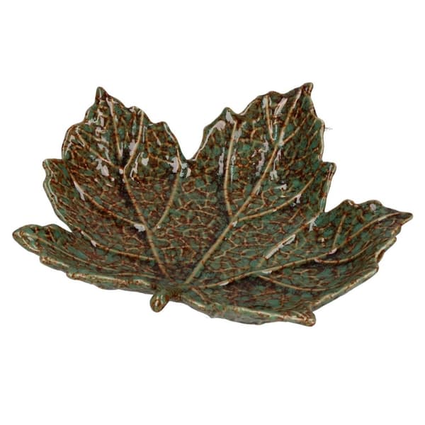 Set med 2 Sfogliami platanbladstallrikar - Grön, 19,5 cm