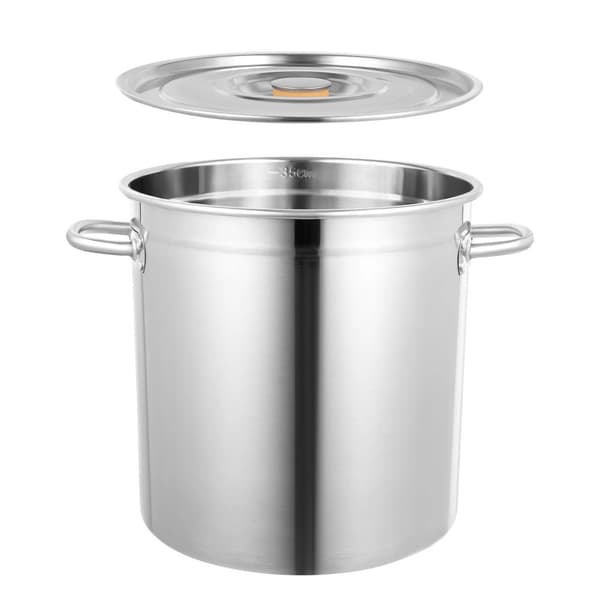 Keitto- ja liemikattila, 35L kapasiteetti, 201 ruostumaton teräs, tiivis kansi,hopea