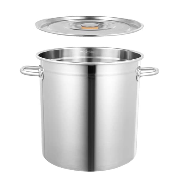 Keitto- ja liemikattila, 35L kapasiteetti, 201 ruostumaton teräs, tiivis kansi,hopea