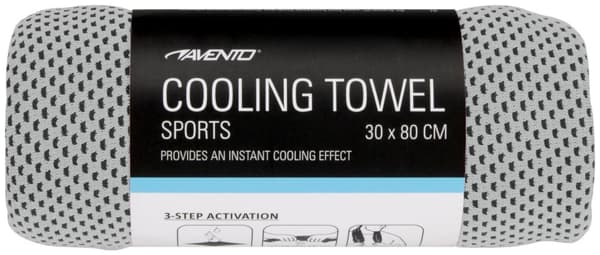 Sports towel AVENTO Cooling  41ZD 80x30cm Light grey/Anthracite