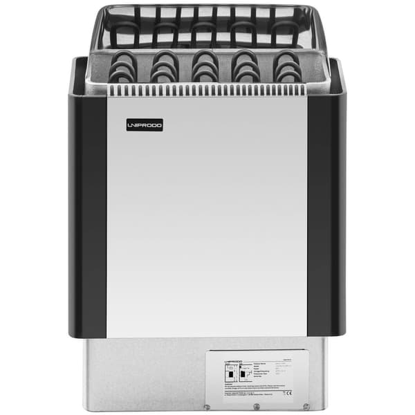 Uniprodo Bastuaggregat - 8 kW - 30 till 110 °C - lock av rostfritt stål