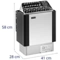 Miniatyrbild 6 av 6: Uniprodo Bastuaggregat - 8 kW - 30 till 110 °C - lock av rostfritt stål