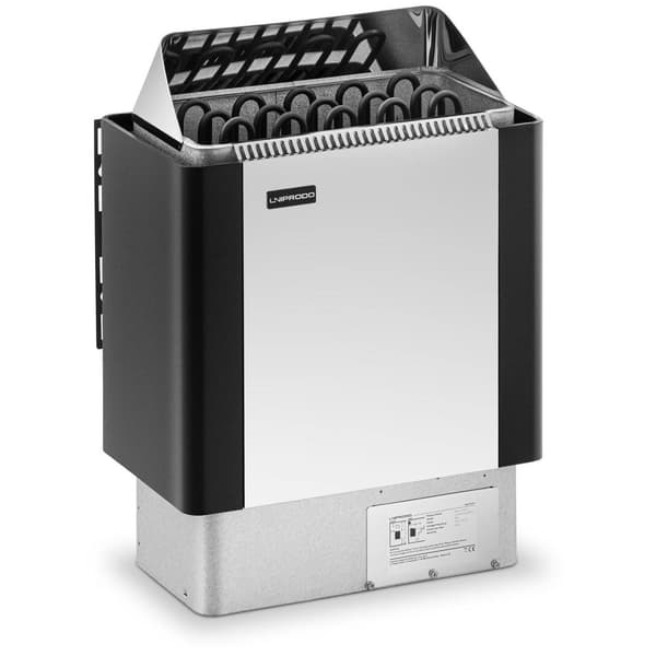 Uniprodo Bastuaggregat - 8 kW - 30 till 110 °C - lock av rostfritt stål