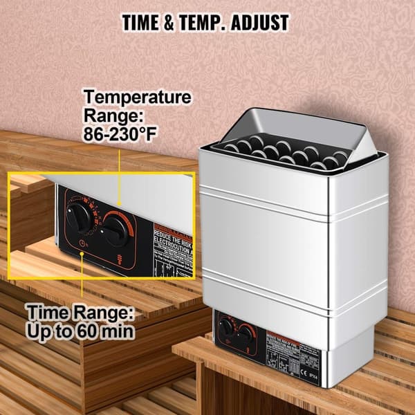 9KW våt och torr elektrisk bastuvärmare, snabb uppvärmning, justerbar tid/temp