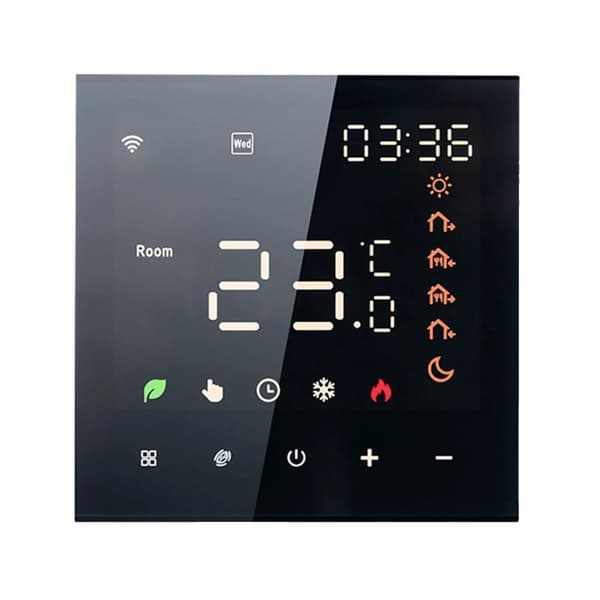 Smart termostat, WiFi-anslutning, röststyrning, LCD-pekskärm,3A Vattenuppvärmning-a