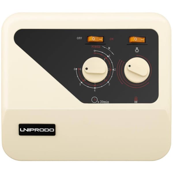 Uniprodo Manöverpanel för bastu - 400 V 3 N - Termobrytare