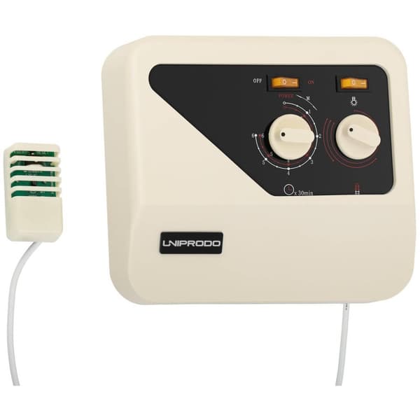 Uniprodo Manöverpanel för bastu - 400 V 3 N - Termobrytare