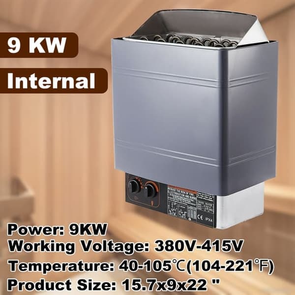 6KW Saunan Kiuas - 430 Teräs Kuori, 316 Kierre, Aika- & Lämpötila-asetukset