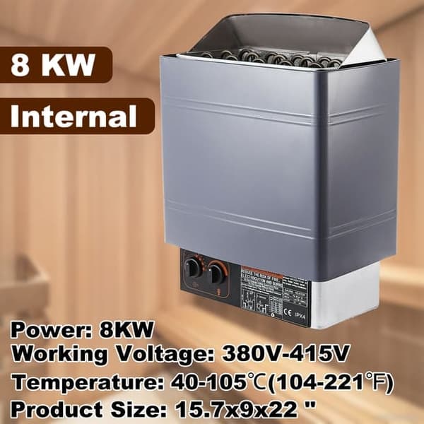 6KW Saunan Kiuas - 430 Teräs Kuori, 316 Kierre, Aika- & Lämpötila-asetukset