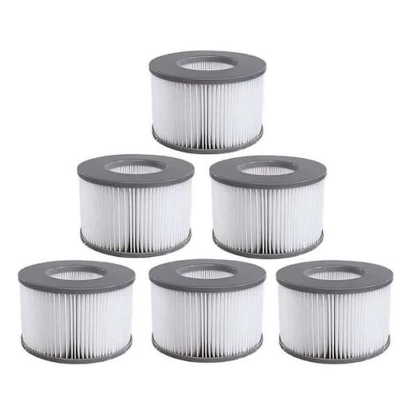 Filterpatroner - MSPA - Set om 6 - Ø 10,8 cm - Cylindrisk - För uppblåsbara spabad