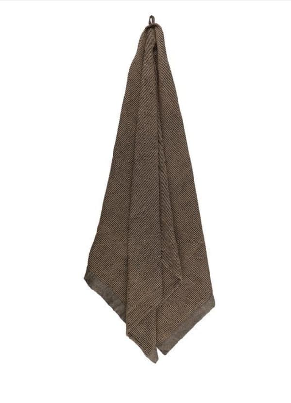 Rento Kenno Håndklæde black/beige  90 x 180 cm