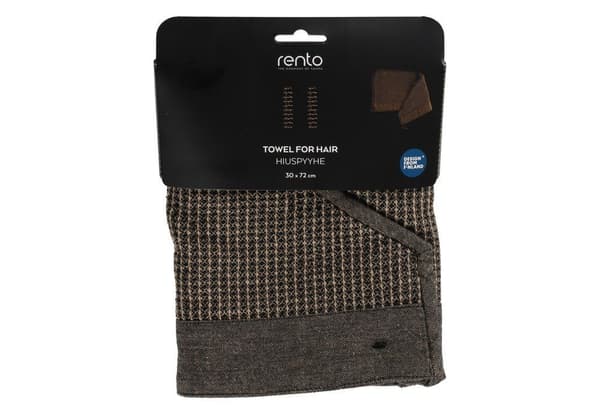 Rento Kenno Hårhåndklæde 30x72 cm beige-sort