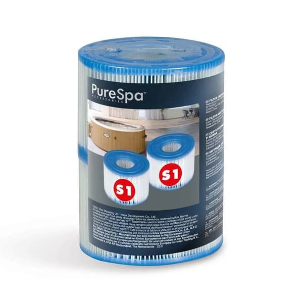 Set med 2 filtreringspatroner för Pure Spa INTEX - Lätt att rengöra Dacron-fiber