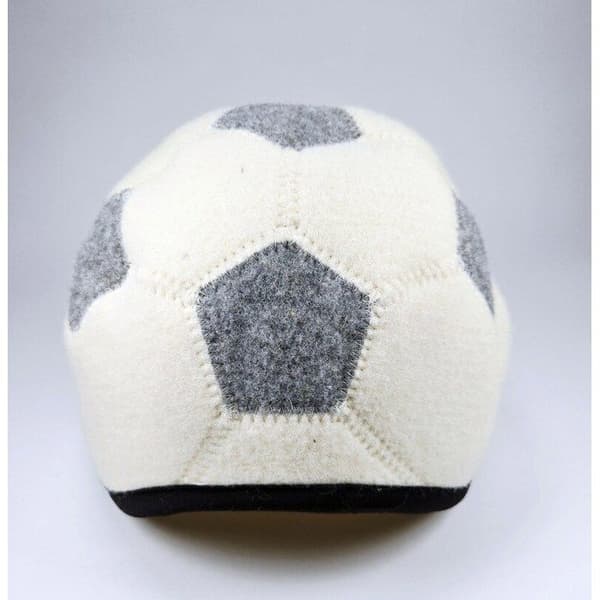 Huvudbonad för bastu i 100 % ull, filthattar av ekologisk ull i form av en fotboll, tjocklek 6 mm