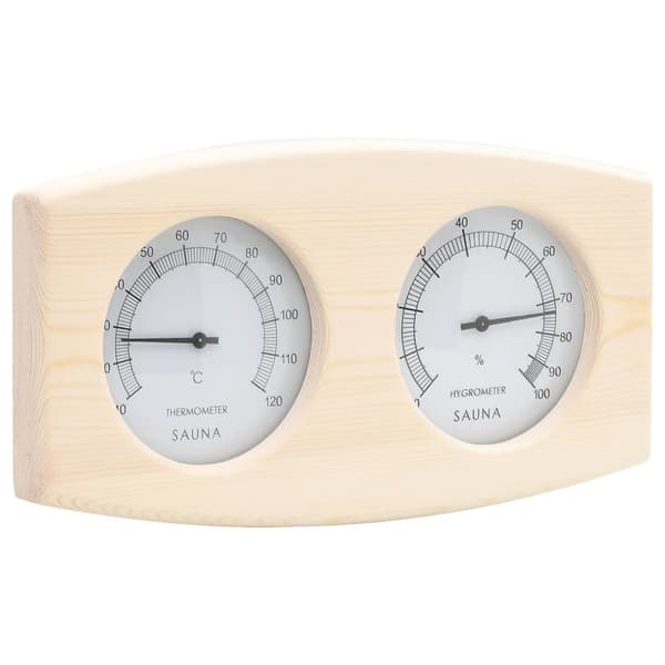 vidaXL 2-i-1 Bastutermometer & hygrometer sandur set massiv furu -  Bastutillbehör