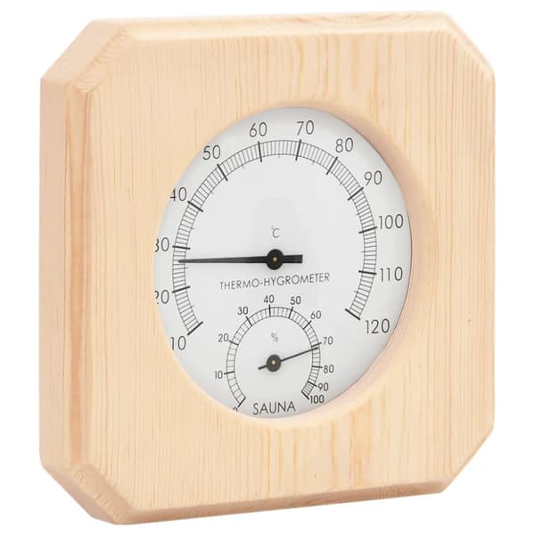 The Living Store 2-i-1 Bastutermometer & hygrometer sandur set massiv furu -  Bastutillbehör