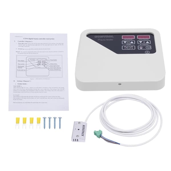 Saunarums extern kontroll, styr belysning, justerbart temperaturintervall,VIT