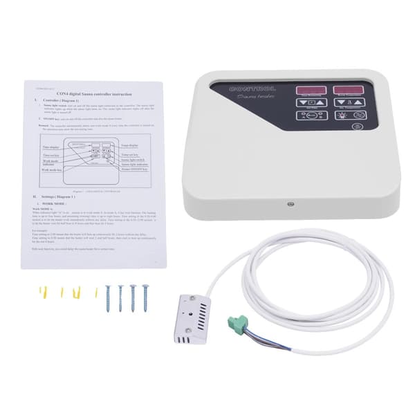Saunarums extern kontroll, styr belysning, justerbart temperaturintervall,VIT