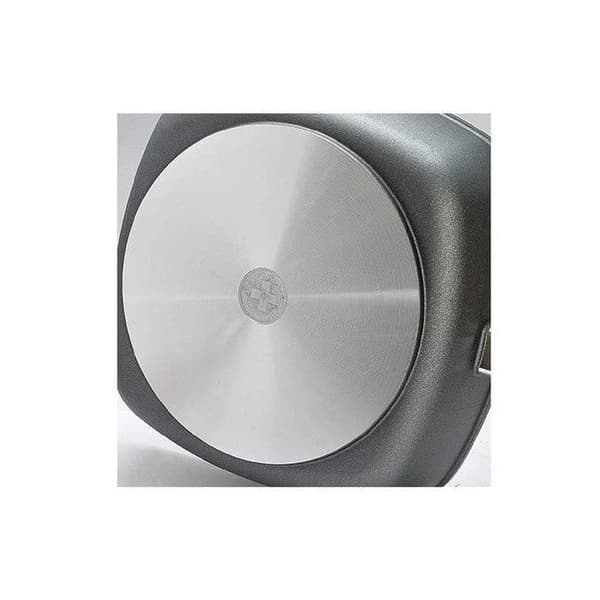 Swiss Diamond gjuten aluminium non-stick fyrkantig 28 cm stekpanna med glaslock, 5 liter, grå/svart