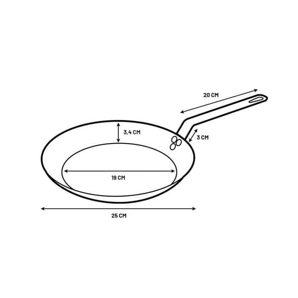 Lodge stålgrillpanna - Diameter 25cm - Kompatibel med alla värmekällor - Tillverkad i USA