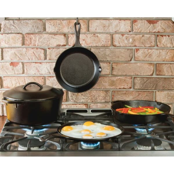 Lodge | Naturlig gjutjärn stekpanna 30cm | Alla värmekällor inklusive ugn, induktion, bbq | Tillverkad i USA | PFA fri