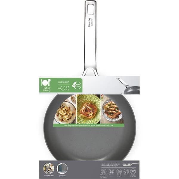 HALTHY &amp; SMY HT2001 Keramisk stekpanna - Diameter 20 cm - Non-stick beläggning utan PTFE eller AFPO - Lämplig för ugnar upp till 240°C