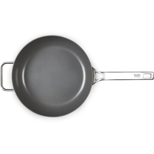 HALTHY & SMY HT2004 Keramisk "kocks" stekpanna med lock - Diameter 26 cm - Non-stick beläggning utan PTFE eller AFPO