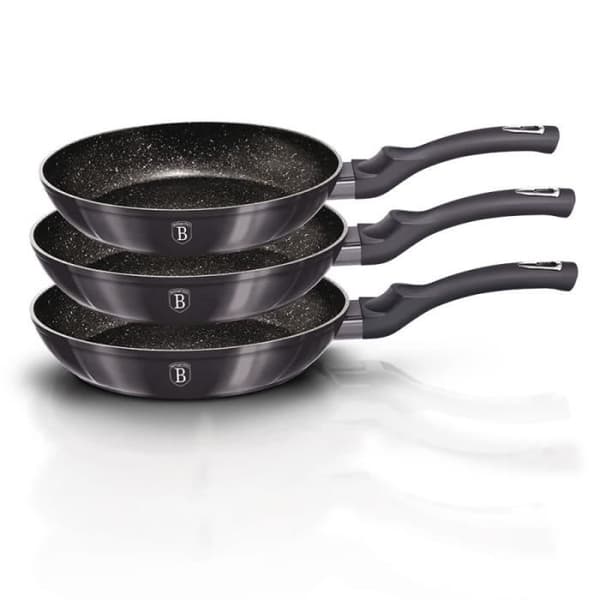 Set med stekpannor - Metallic Line - Carbon Pro Edition - Smidd aluminium - Non-stick - 3 storlekar