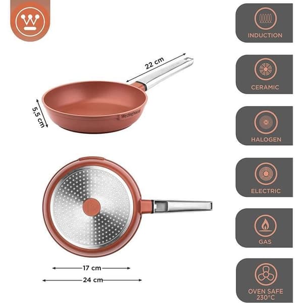 Westinghouse Performance Series Induktionsgryta - 24 cm - Tål spis, ugn och diskmaskin - Röd