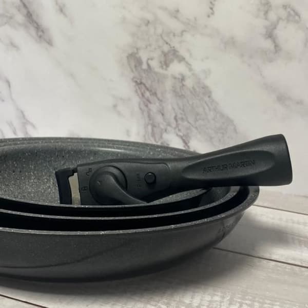 Stekpanna set - Arthur Martin - AM130B - 20-24-28 cm - Avtagbart handtag - Non-stick