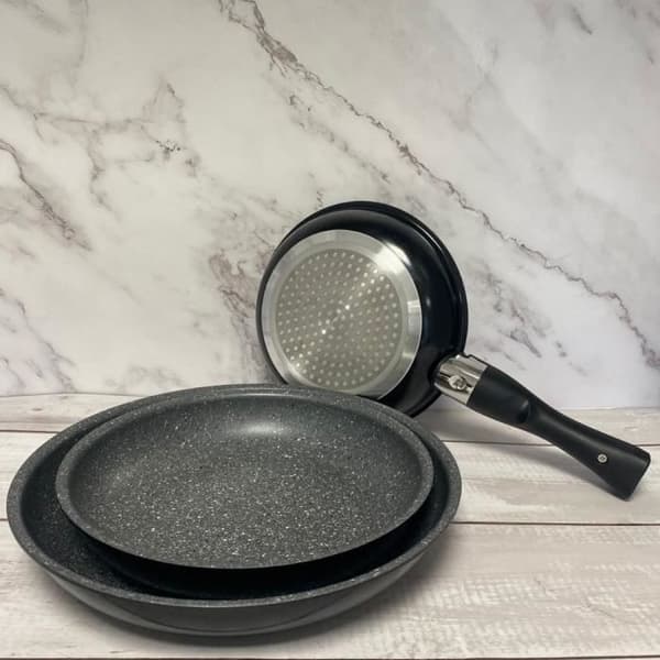 Stekpanna set - Arthur Martin - AM130B - 20-24-28 cm - Avtagbart handtag - Non-stick